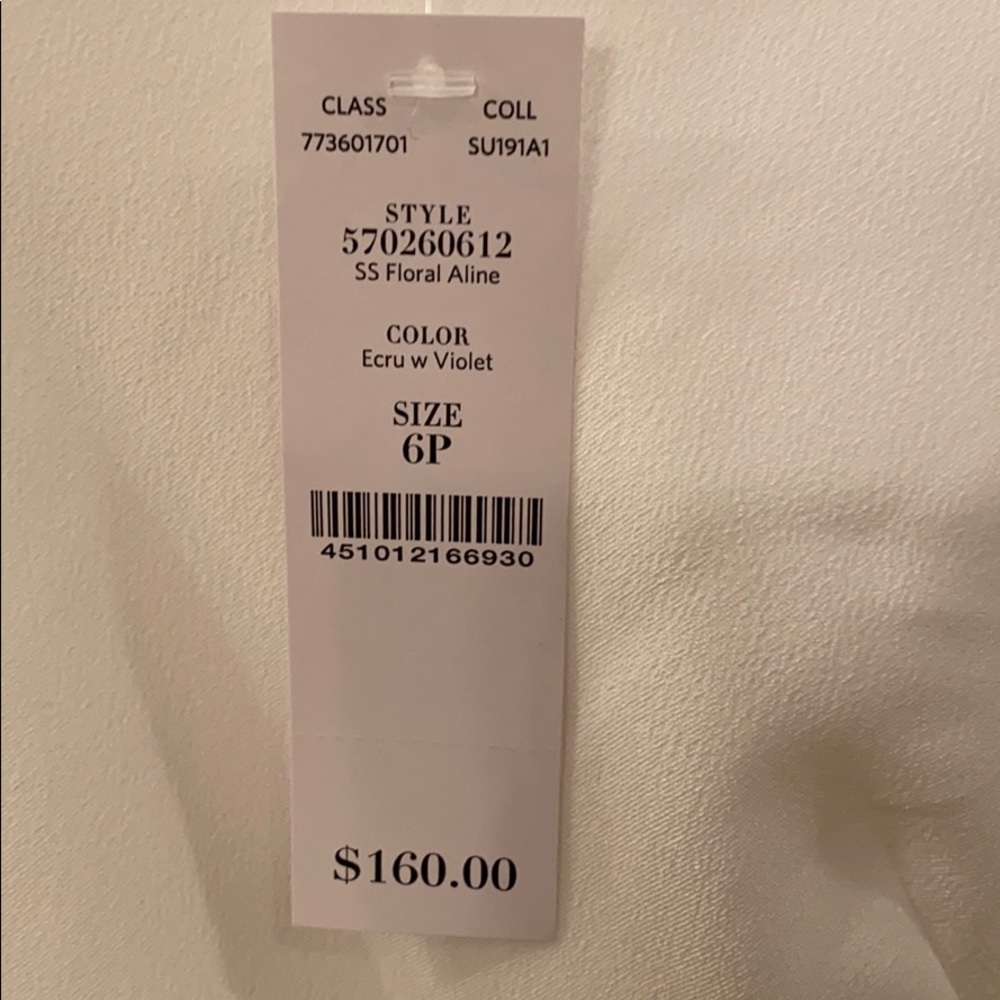 Flirty floral dress ecru W/violet NWT - Picture 8 of 8